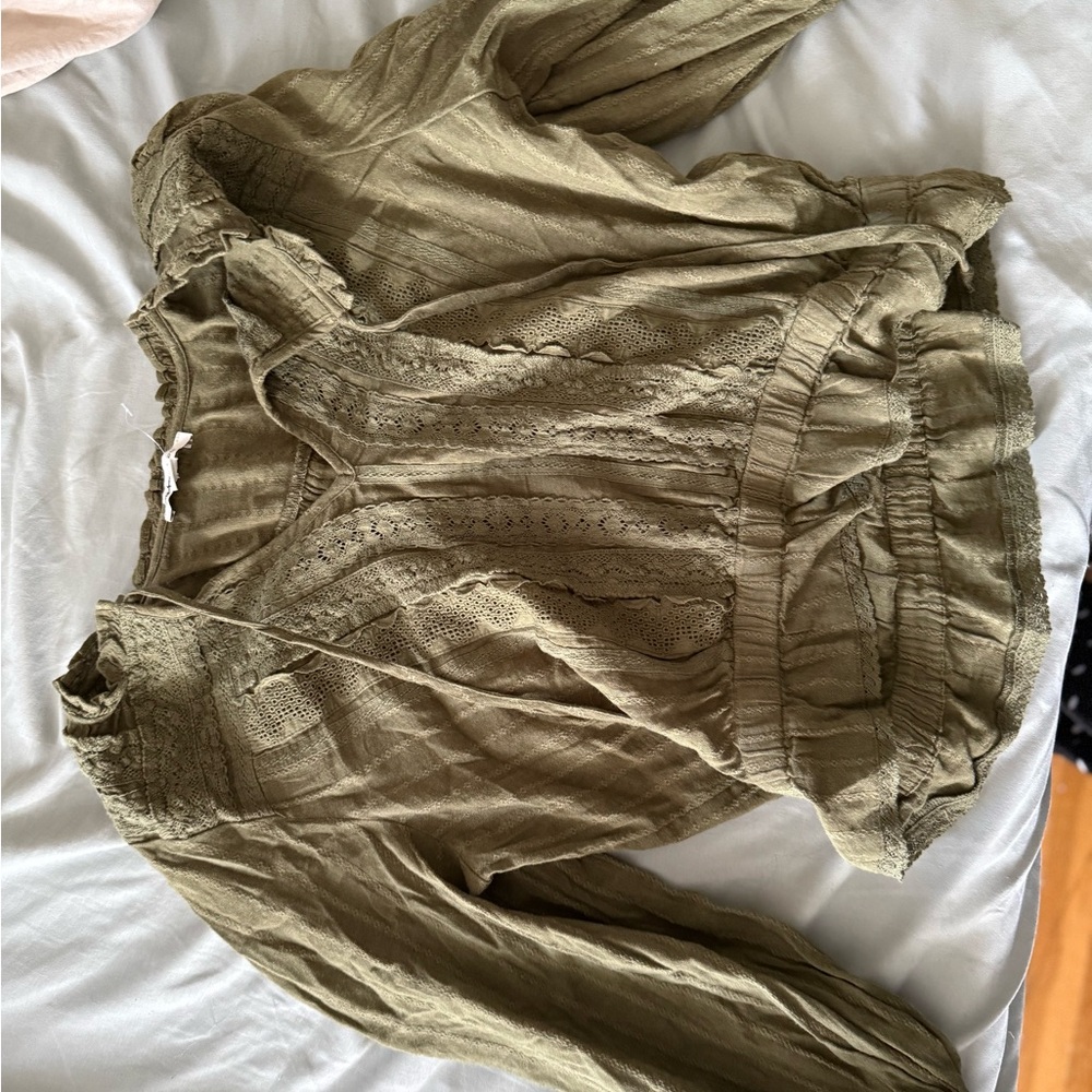 American Eagle Outfitters Khaki Blouse